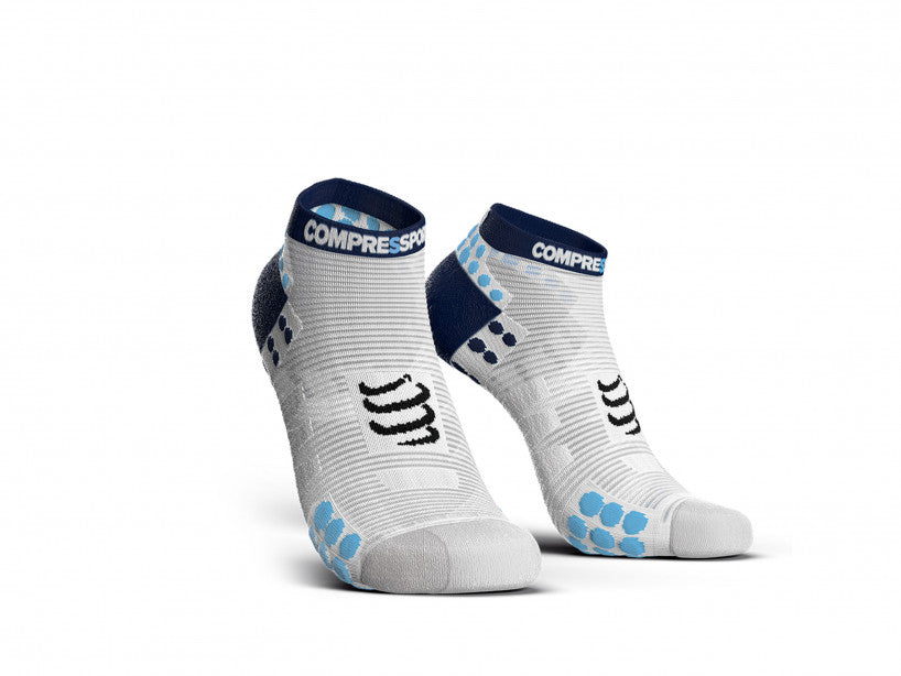 COMPRESSPORT PRO RACING SOCKS V3.0 RUN LOW WHITE/BLUE