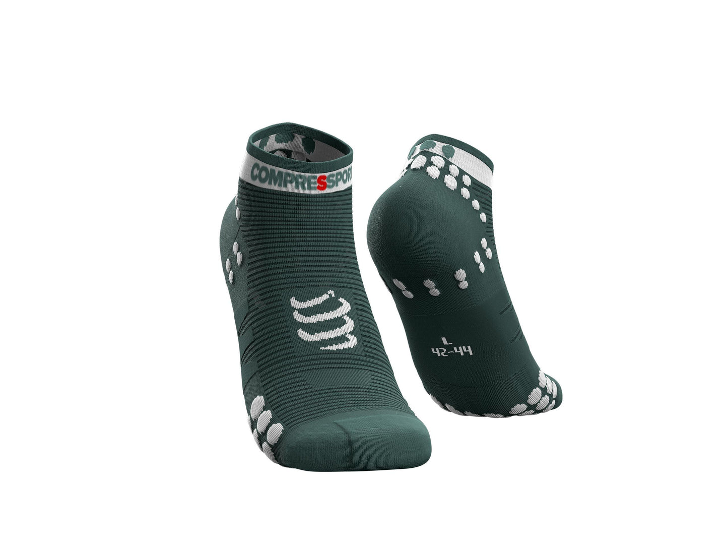 COMPRESSPORT PRO RACING SOCKS V3.0 RUN LOW SILVER PINE/WHITE